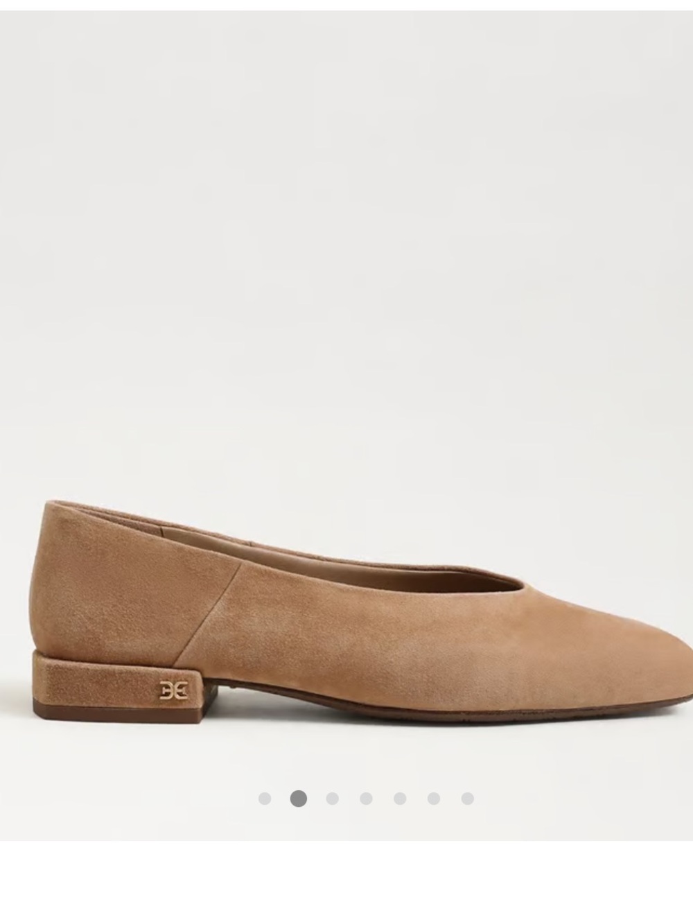 Sam Edelman Tan Suede Square-Toe Ballet Flats - Picture 2 of 3